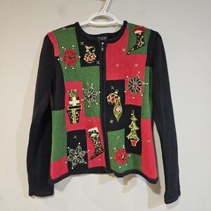 Crystal Kobe animal print Christmas sweater